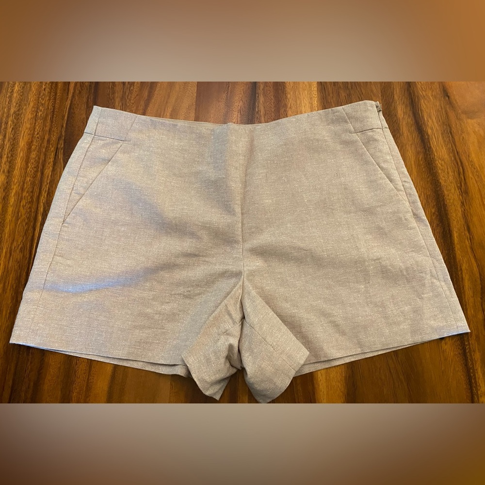 LOFT Women's Gold-Flecked Flax Linen Shorts NWT